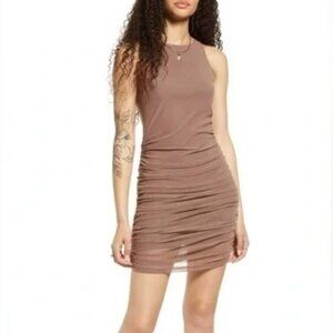 BP. Ruched Mesh Body-Con Mini Dress Sz S NWT